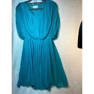 Aqua Toward Teal Pleated Jessica Simpson dress